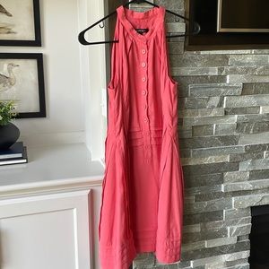 Nanette Lepore Coral Halter Button Down Placket Stitched Dress. Size S